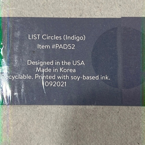 Rae Dunn Signature List Pad Indigo Circles - Picture 4 of 4